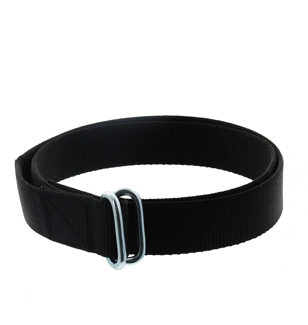 Koehalsriem knelgesp zwart, 40mm, 130cm