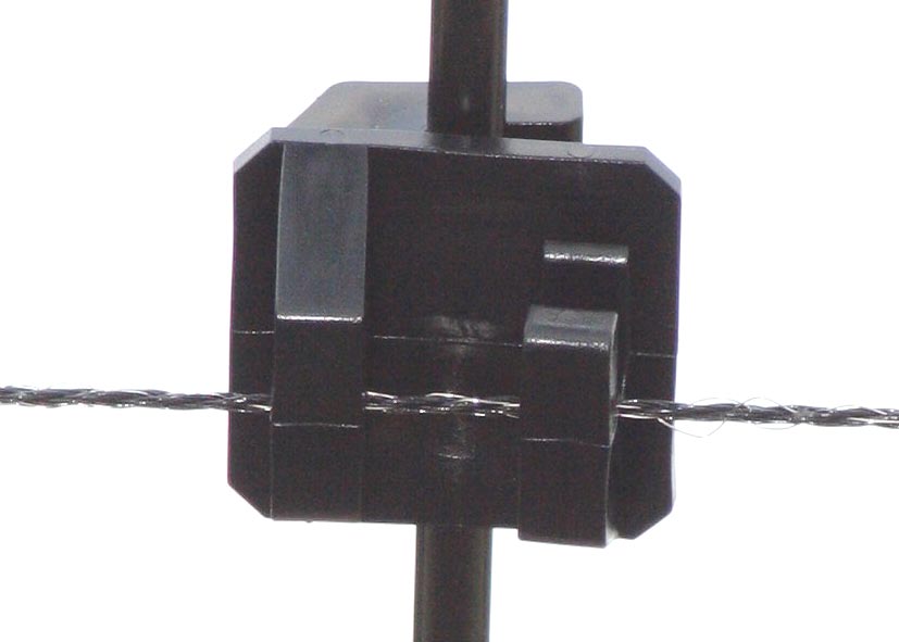 Klikisolatoren v/ palen, zwart, 6mm,25st