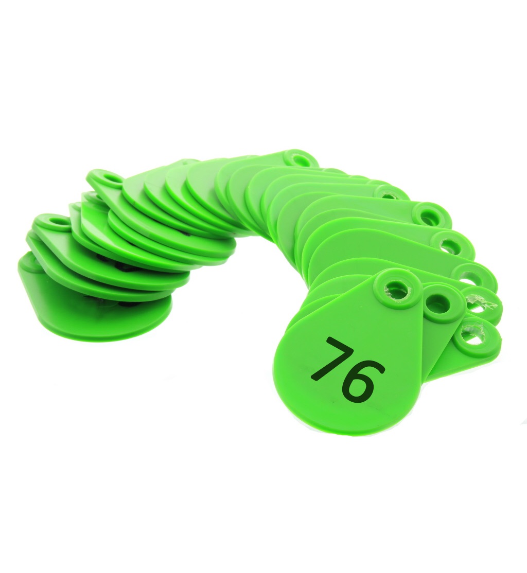 Nekplaatje groen serie, 76 - 100