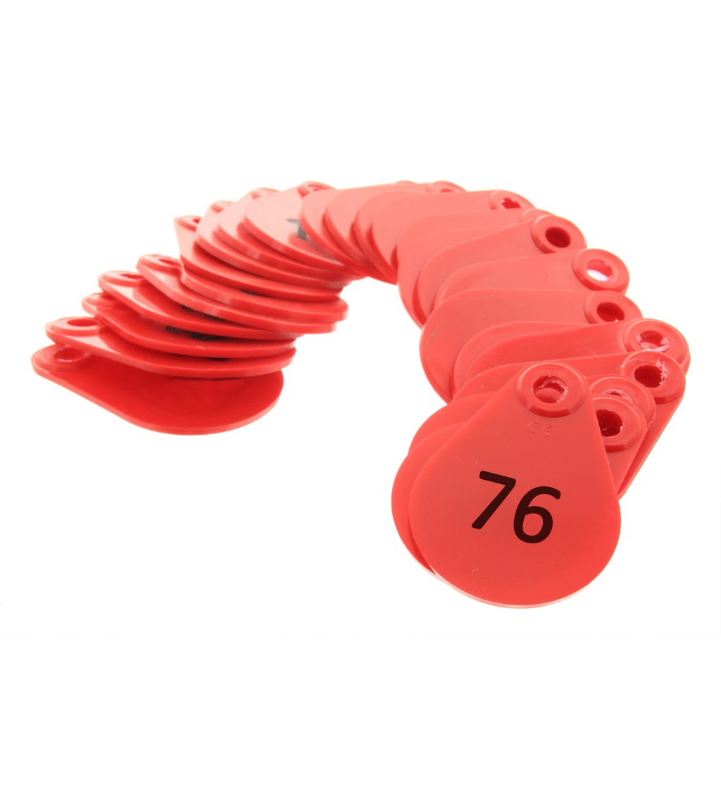 Nekplaatje rood serie, 76 - 100