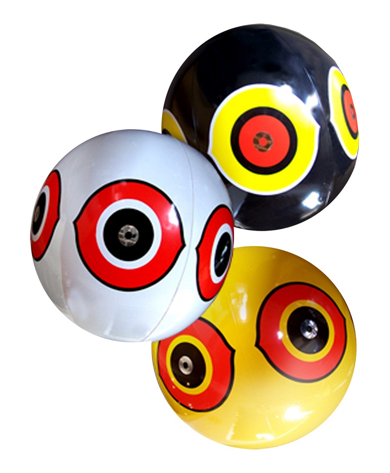 Scare eye ballon zwart, per stuk
