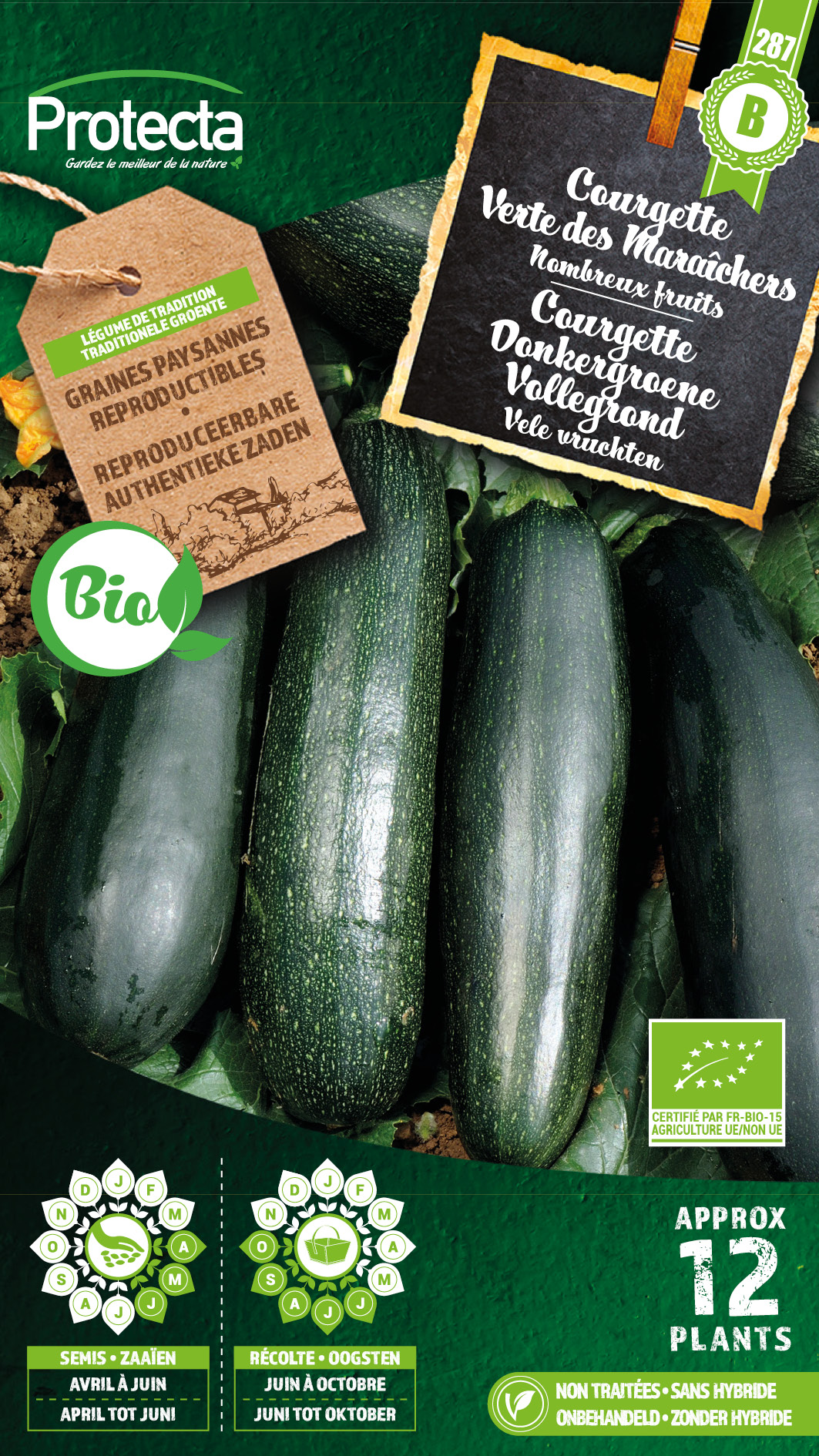 Courgette Donkergroene Vollegrond FR-BIO