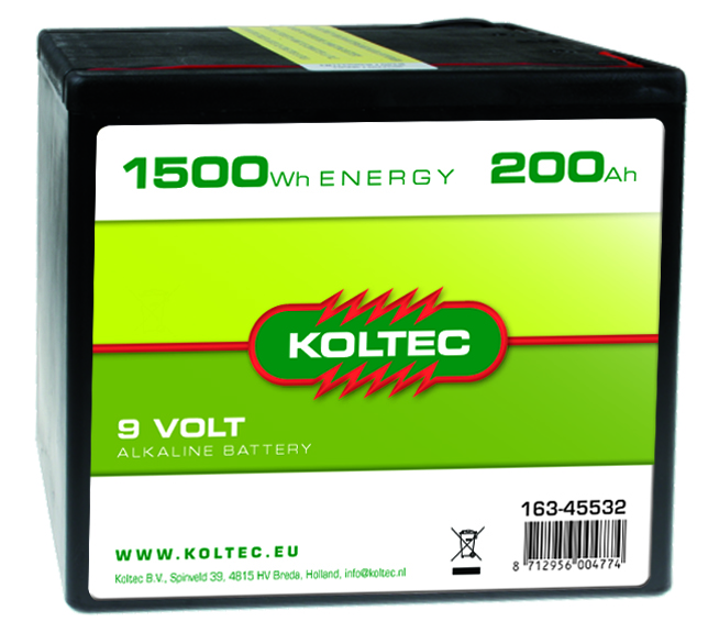 Batterij 9 volt 1700 WH 200 AH, Alka