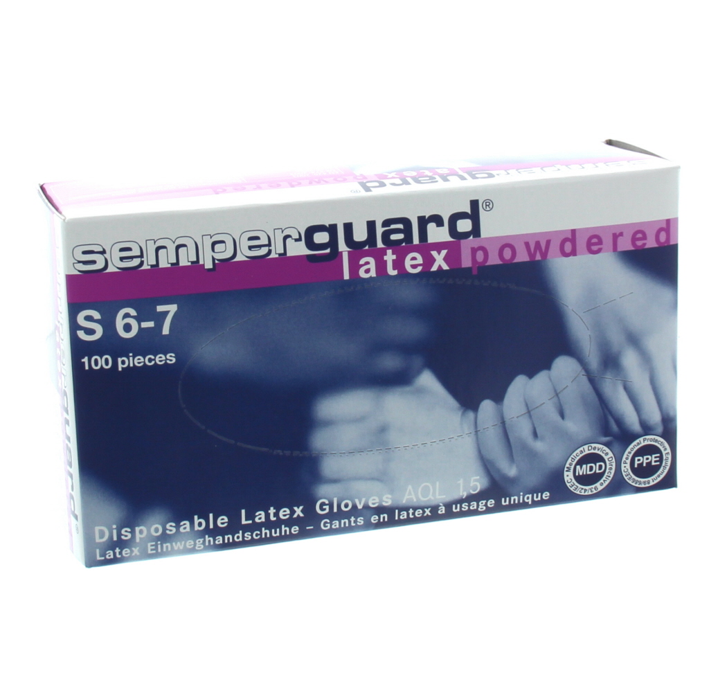 Latex handschoen S (6-7) 100st vervalt