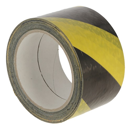 Markeertape zelfklevend, geel-zwart, 66m