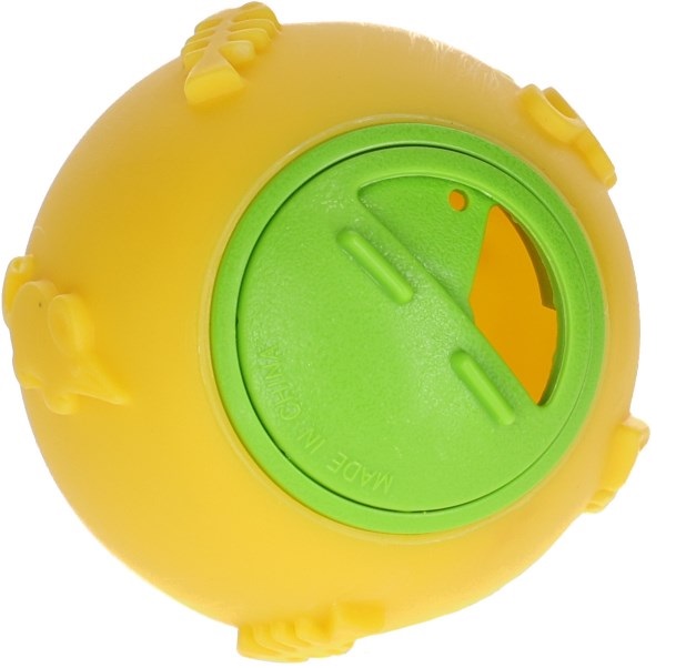 Snackbal voor kippen geel, 7,5cm