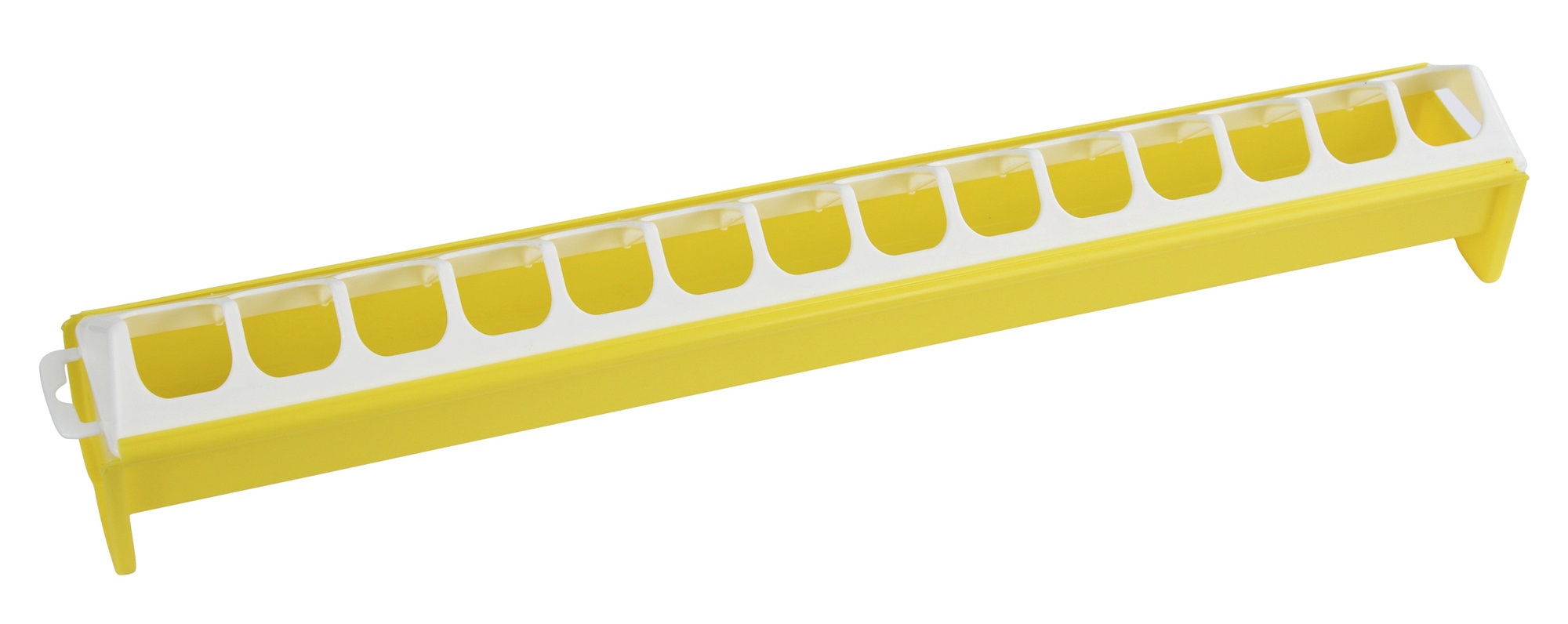 Voedertrog kuikens plastic geel, 50x7cm
