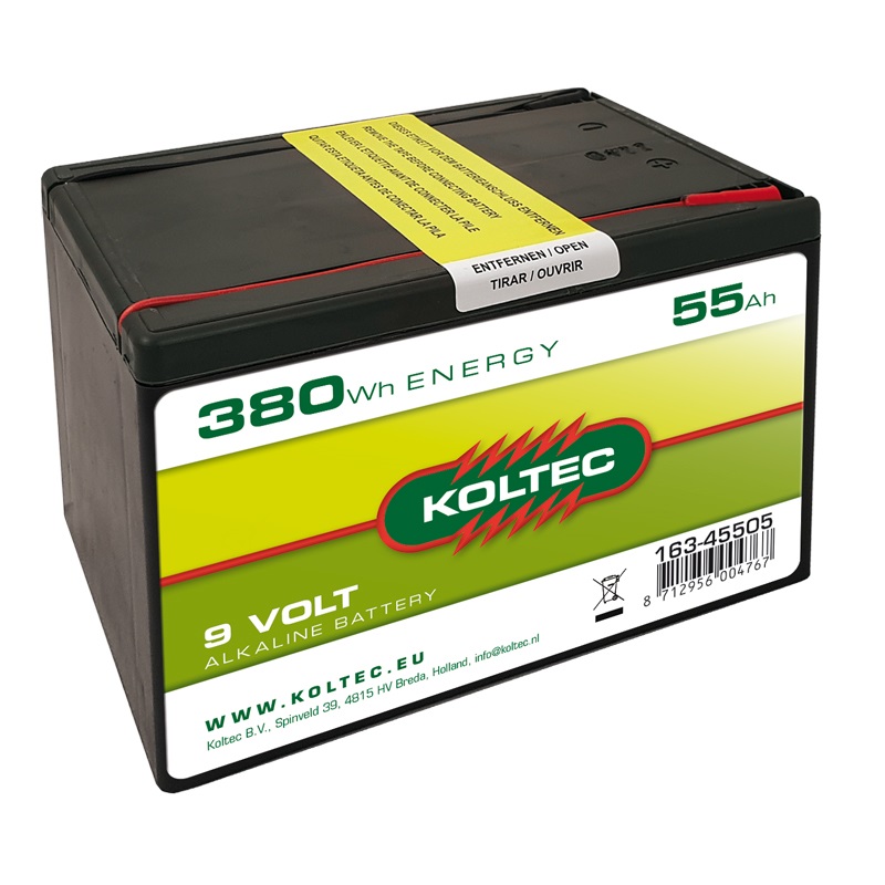 Batterij 9 Volt 380 WH 55 AH