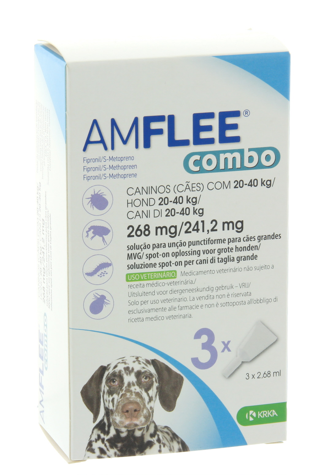 Amflee Combo Hond large 20-40kg, 3x268mg