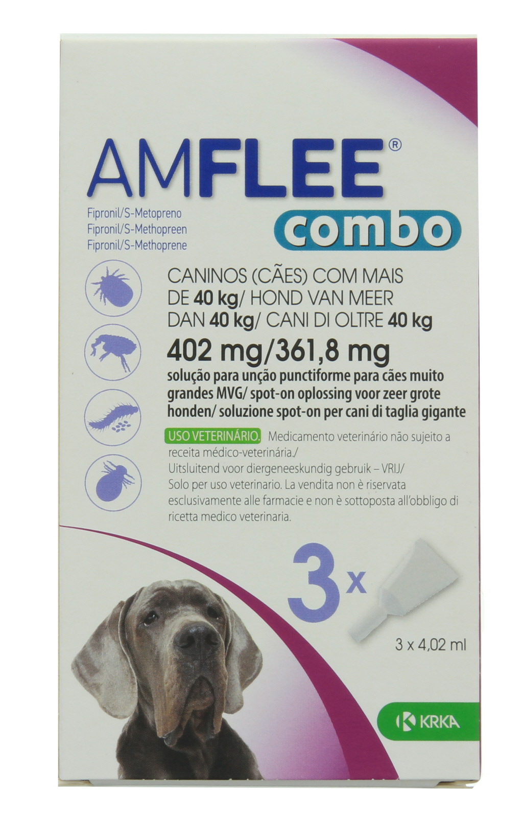 Amflee Combo Hond X-large >40kg, 3x402mg