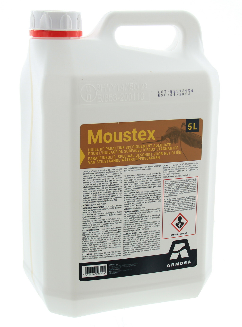 Moustex Anti-muggen paraffine olie, 5L