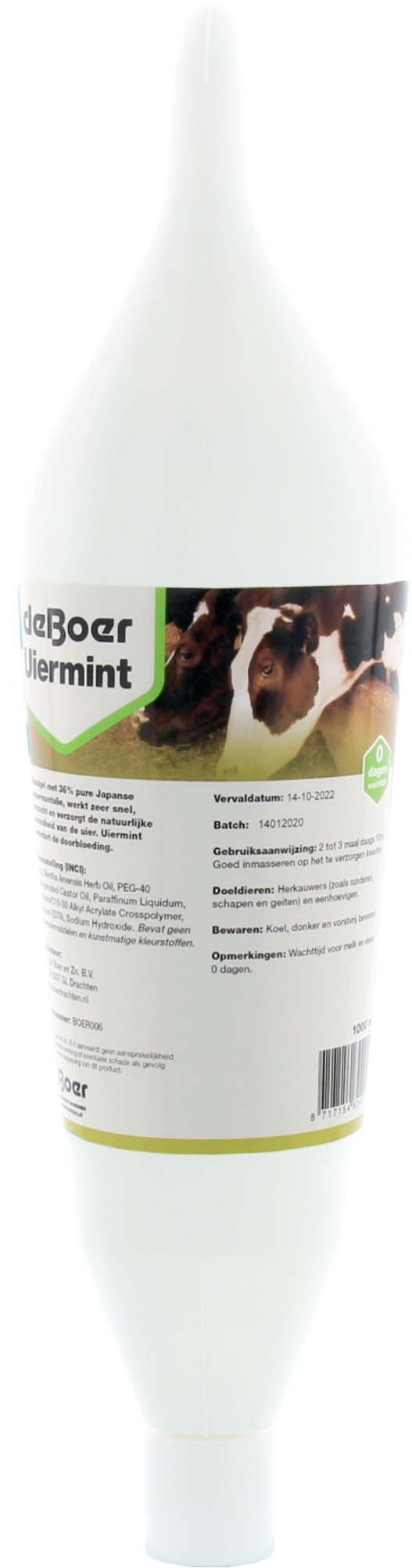 UIERMINT 36% DE BOER DRACHTEN 1000ML.