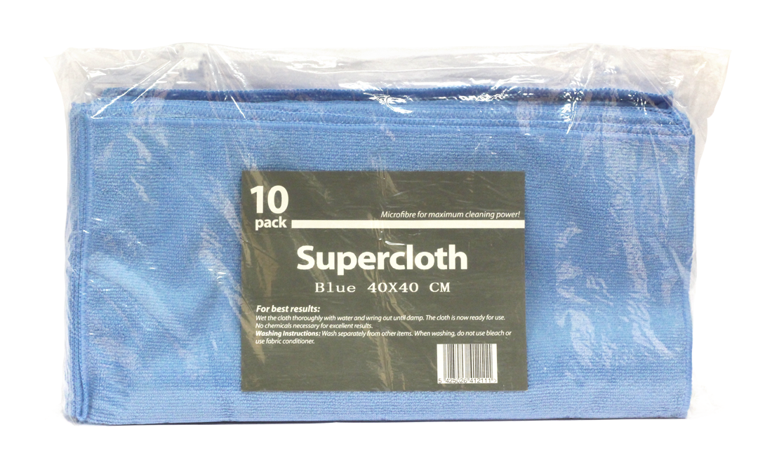Microvezeldoek blauw 40x40cm 10st